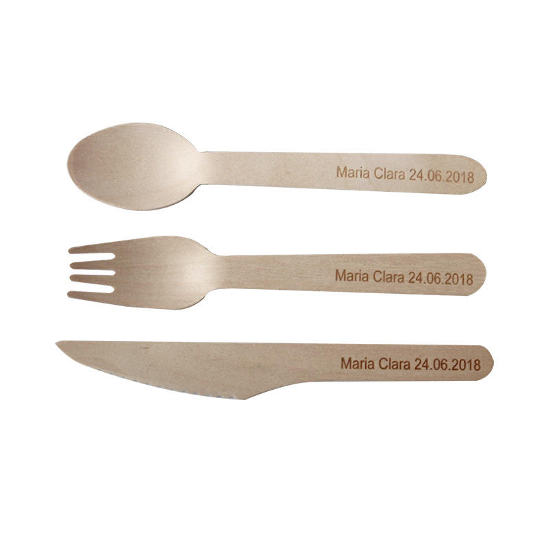 Hot Sale Disposable wooden cutlery spoon wooden spoon eco-friendly cutlery sets