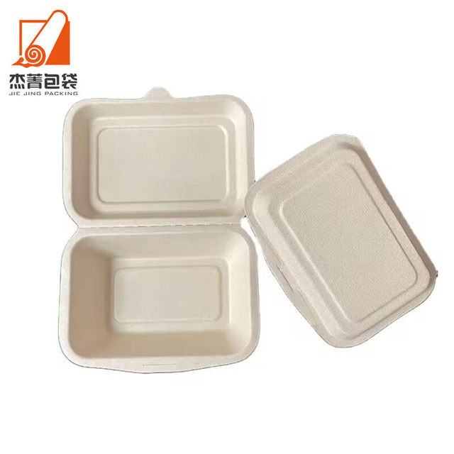 Wholesale Compostable Biodegrad Clamshell Hamburger Box Bagasse Sugarcane Clamshell Container