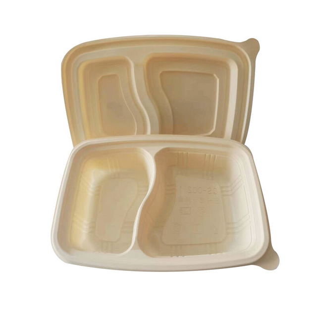 Cornstarch meal box food Lunch box with lid Biodegradable food box 2 Disposable food containers
