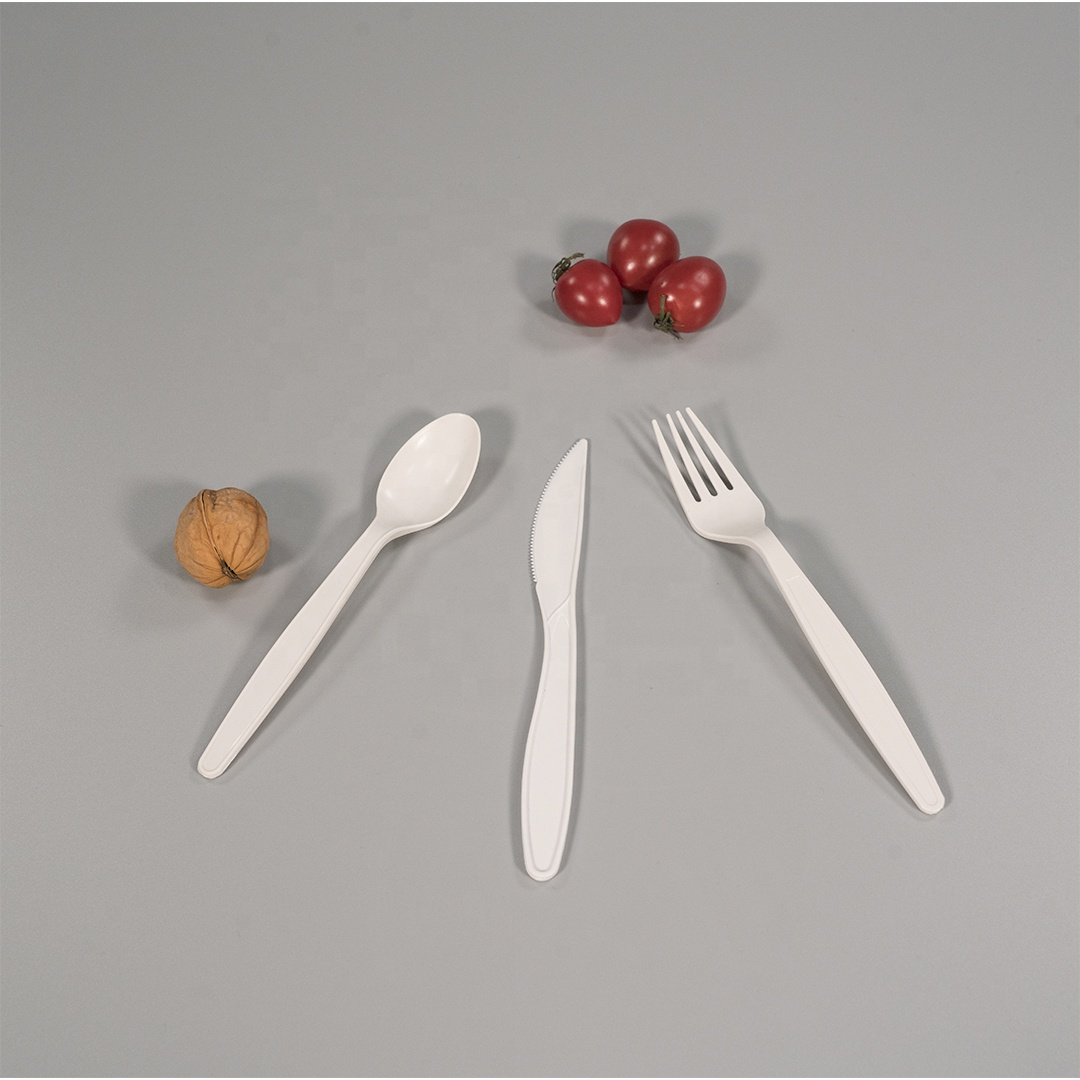 7 inch heavy duty disposable bio plastic biobased cornstarch spoon