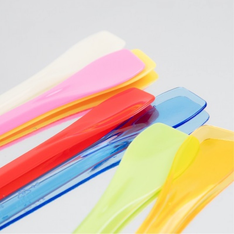 Colorful Solid Handle Plastic Spoon for Gelato or Yogurt Spoon Bulk Package
