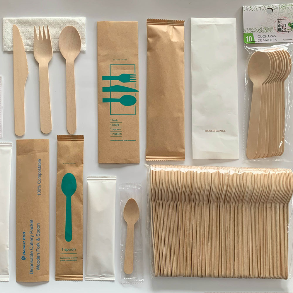 Disposable Wooden Cutlery Wooden Ice Cream Spoon Biodegradable Wood Knife Fork Spoon