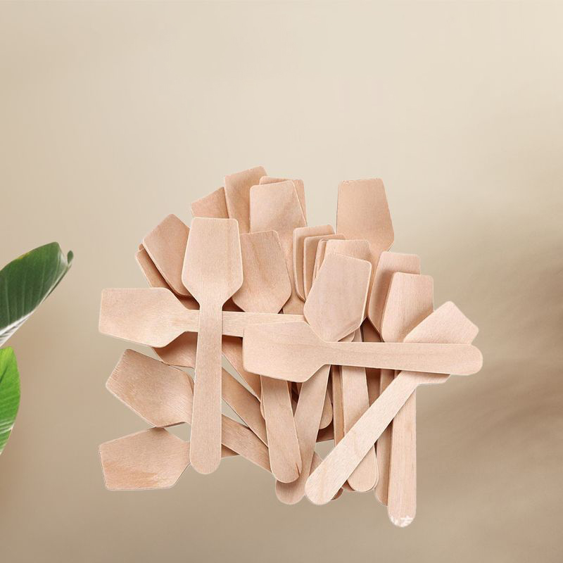 95mm Einweg-Holz besteck Eis löffel Quadratische Schaufel für Party Hand gefertigter Holz löffel für ultimative Eiscreme