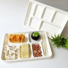 Bagasse 6 Compartmnet Tray Einweg-Serviert abletts mit mehreren Lebensmitteln