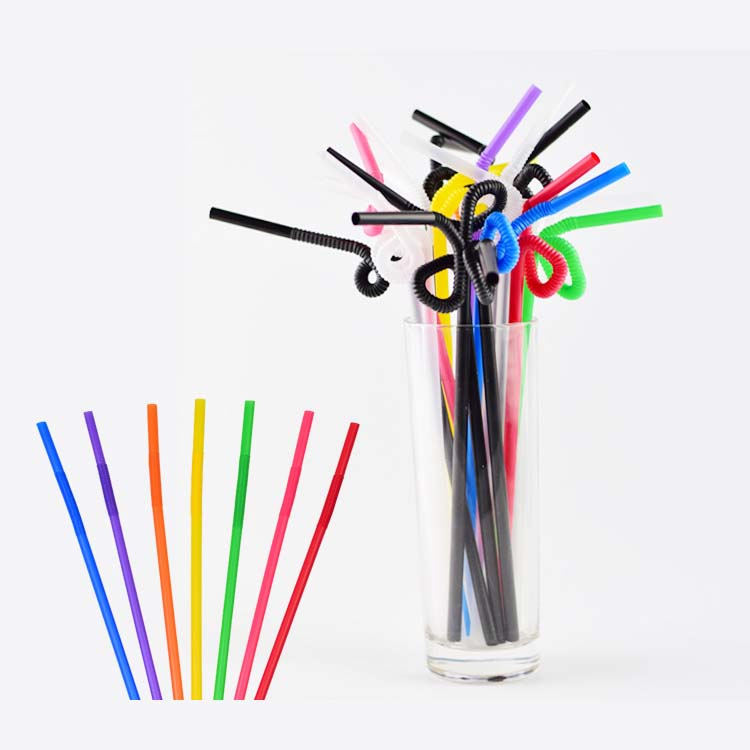 6mm Diameter Bendable Sugarcane PLA Straws Bright Colorful PP Drinking Straws for Camping and Restaurants Bar Accessories