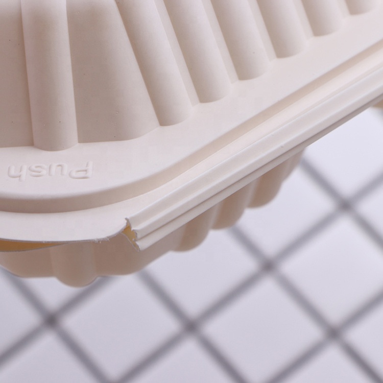 Umwelt freundliche Fire Chicken Box 3 Fach 8 Zoll Clam shell Einweg-Fast-Food-Behälter zum Mitnehmen