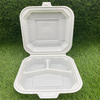 Kompost ierbare mikrowellen geeignete Maisstärke in Lebensmittel qualität 8 Zoll 3-fach Lunch Clam shell Box zum Mitnehmen