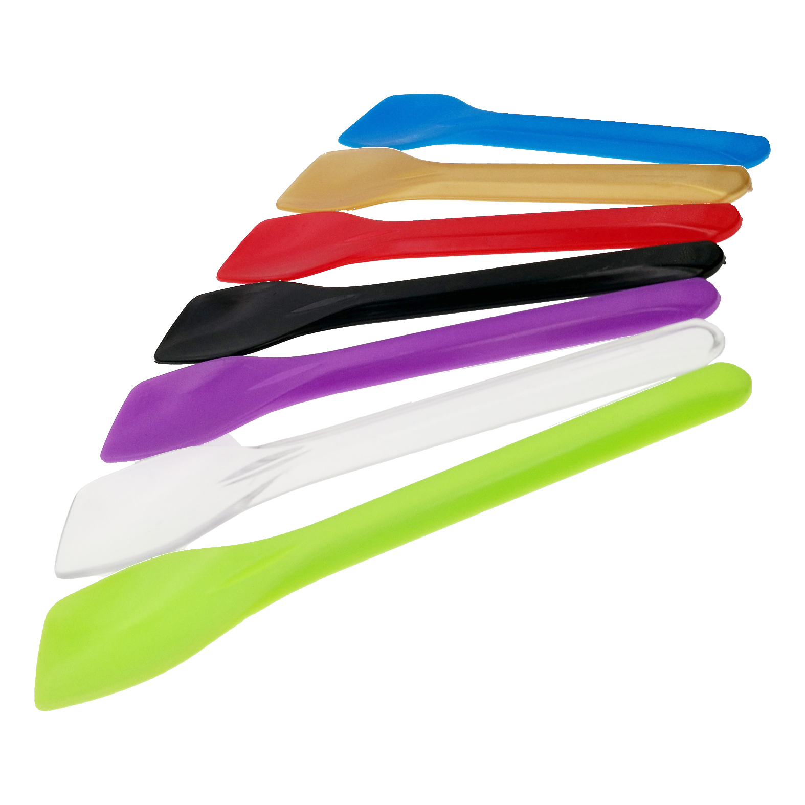 PLA Biodegradable Eco Friendly Green Healthy Food Safe Touch Colorful Solid Handle Plastic Spoon Ice Cream Yogurt Bulk Package