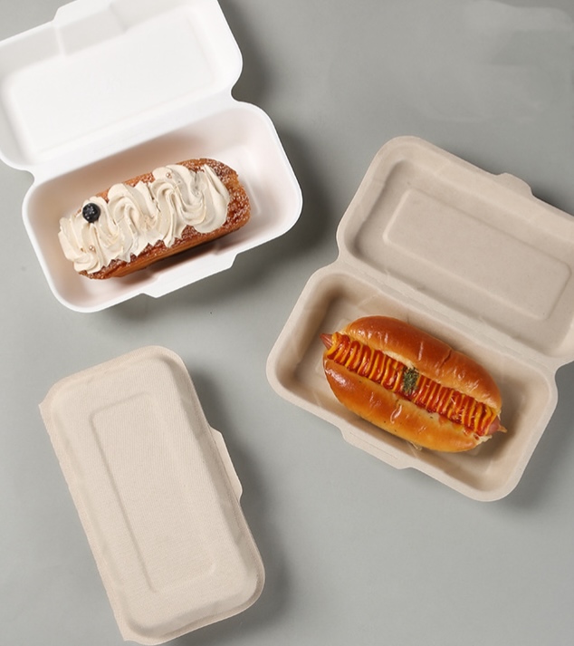 Lunch Box Disposable Rectangular Food Container Paper Food Tray Hot Bento Lunch Box