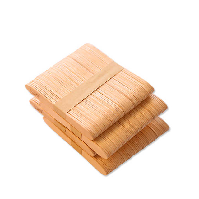 Restaurant Biodegradable Disposable Compostable Paper Wrapped Wood Ice Cream Gelato Spoon