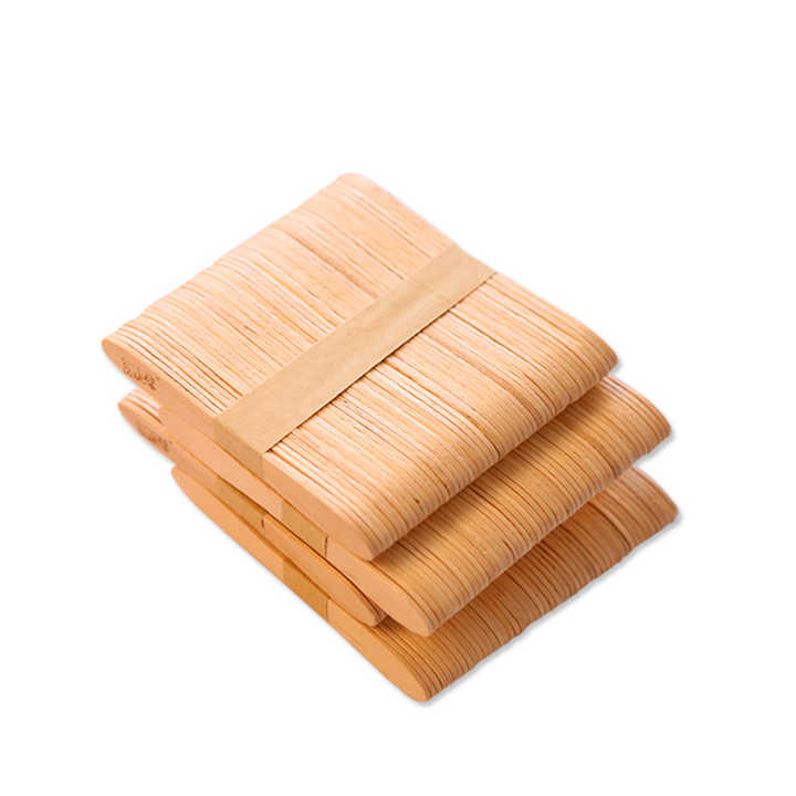 Restaurant Biodegradable Disposable Compostable Paper Wrapped Wood Ice Cream Gelato Spoon