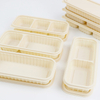 Biologisch abbaubarer Maisstärke-Lebensmittel behälter Einweg-Plastik-Maisstärke zum Mitnehmen Einmalige Essens zubereitung sbox mit Fach
