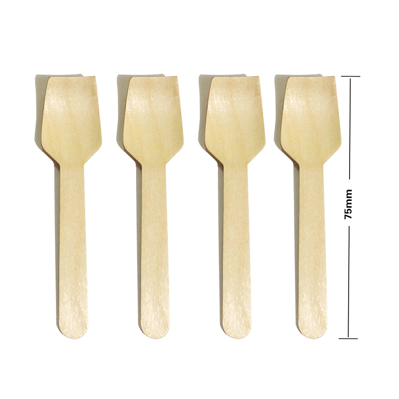 Brichwood Mini Biologisch abbaubare 7,5 cm quadratische Einweg löffel aus Holz Kompost ierbare Messer für Eis und Lebensmittel für Hotels