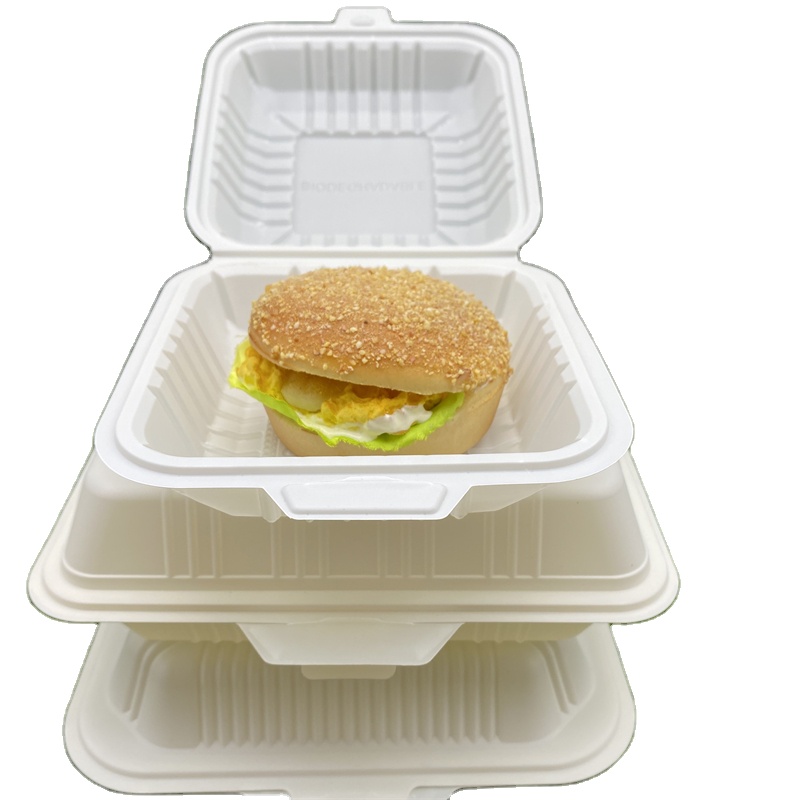 Kompost ierbare Einweg-Maisstärke-Lunch-Clamshell-Box