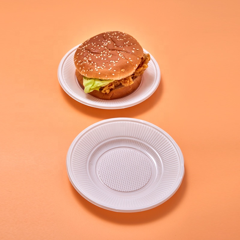 Biodegradable Disposable 6 7 9 Inch Cornstarch Corn Starch CPLA Plastic Round Plates Plastic Plates for Wedding