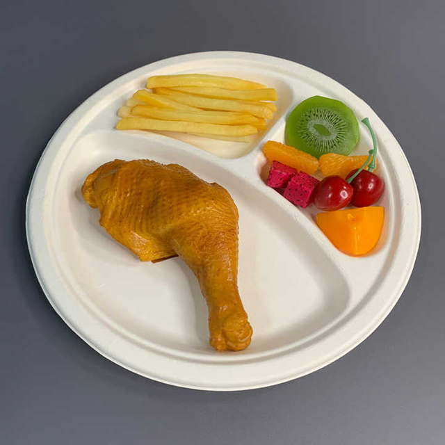 Disposable Restaurant 4 Compartment Bagasse Take Out Food Containers Biodegradable Fast Food Lunch Boxes