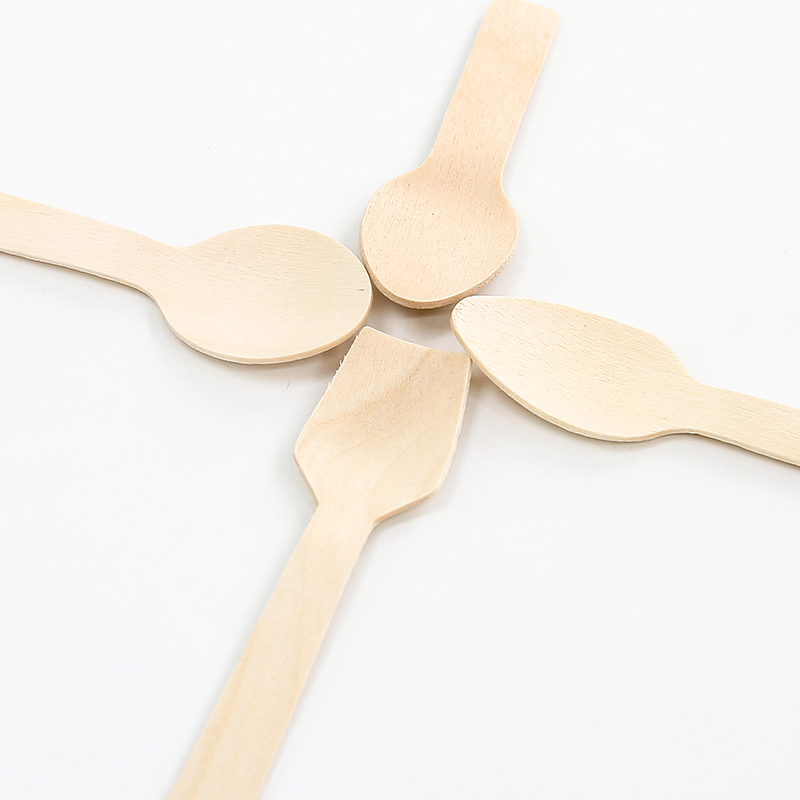 Wholesale Disposable Ice Cream Mini Wooden Spoons with Food Grade