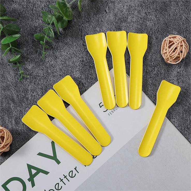 Disposable Custom Printed Food Grade Scoop Paper Pulp Biodegradable Yogurt and Dessert Ice Cream Paper Spoon