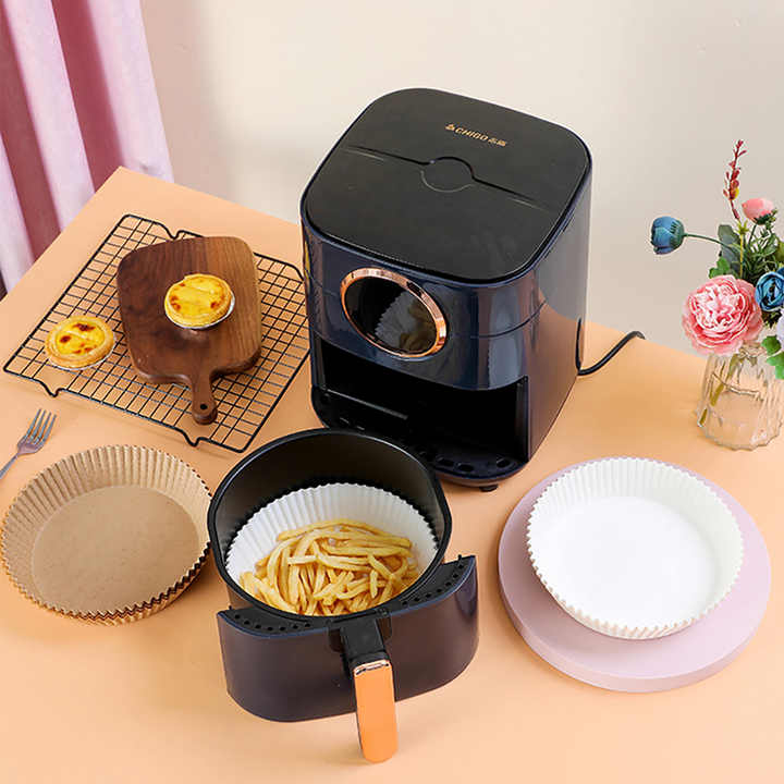 Rectangles Shape Non-Stick Air Fryer Paper Liners Oil-Proof and Water-Resistant Paper for Air Frying and Baking