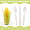 Wholesales Disposable Cornstarch PSM Plastic Cutlery Biodegradable Compostable Cutlery Set