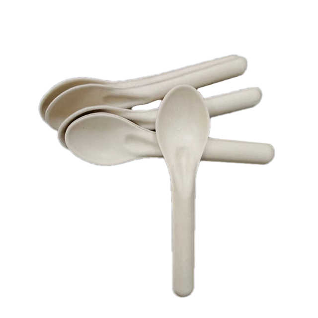 Disposable Sugarcane Pulp Fork Natural Biological Tableware Degradable Bagasse Fiber Cutlery Embossed Corrugated Paper