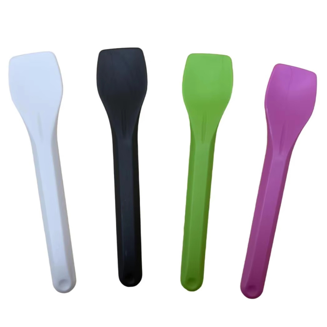 Compostable Biodegradable Disposable Mini Cute PLA Colorful Ecofriendly CPLA Yogurt Ice Cream Spoon for Dessert Frozen Jelly