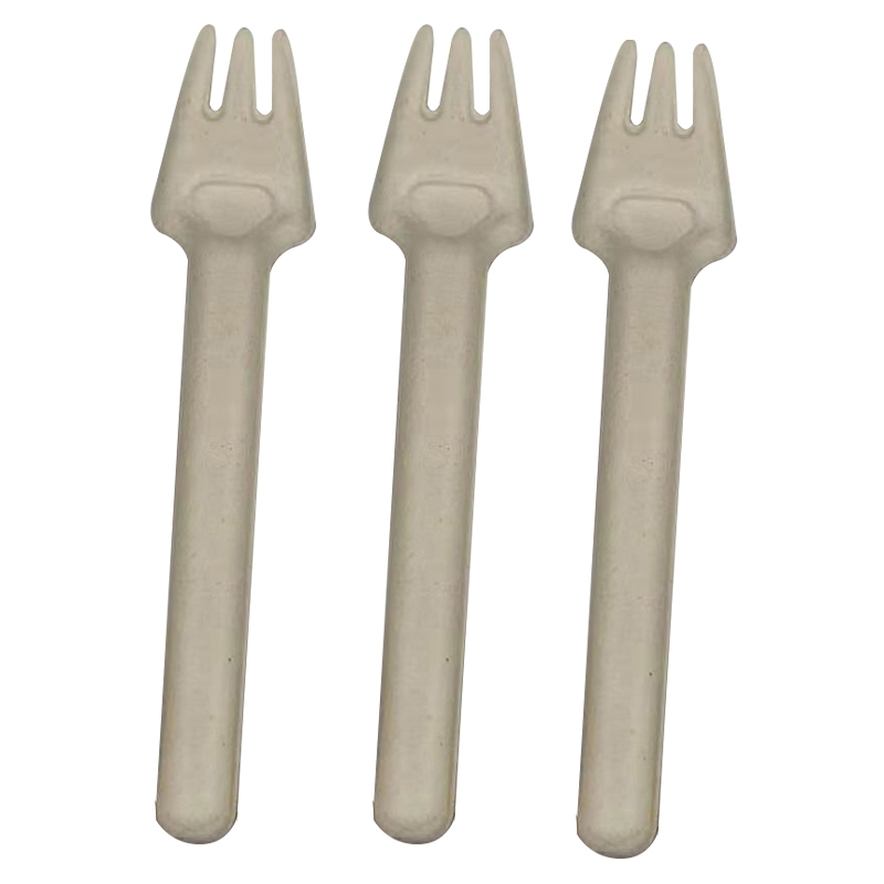 Disposable Biodegradable White Sugarcane Cutlery Custom Bagasse Forks for Food