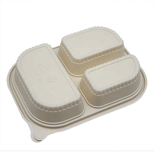 Biodegradable Cornstarch Meal BoxTakeout Food Box Three Compartment Box