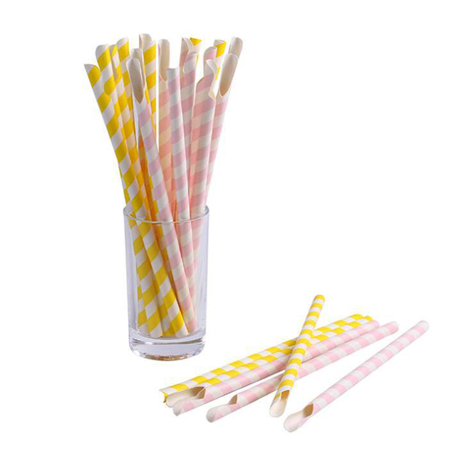 Wholesales Spoon Straws Kitchen Stirring Coffee Biodegradable Spoon Paper Straws