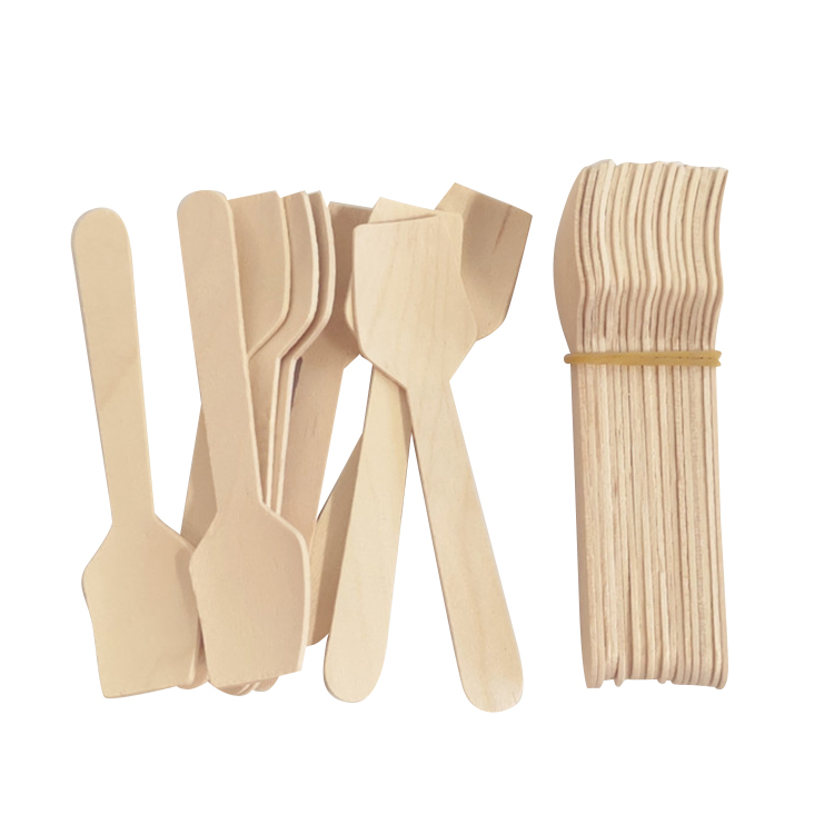 Ready to Ship Direct Sale Ice Cream Biodegradable Disposable wood Spoons for Dessert Wholesale New Trends