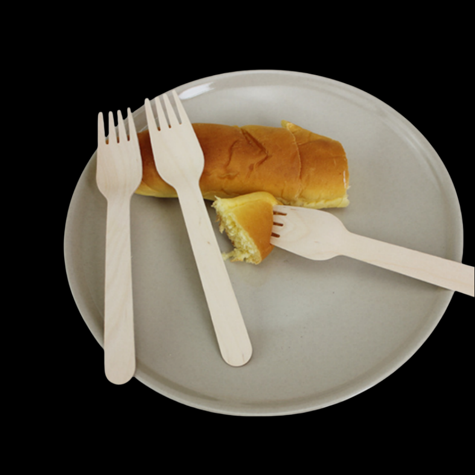 Ready to Ship Biodegradable Bulk Birch Wood Spoon Forks Knives Disposable Wooden Cutlery Set