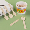 Disposable Square Spoon Tasting Wood Pointed Spoon Ice Cream Spoon