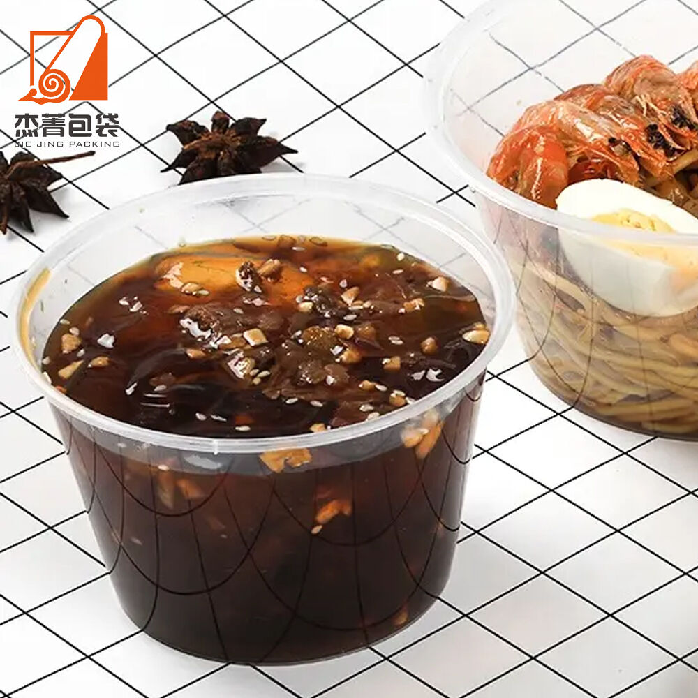Round Shape 500ml Disposable Plastic PP Bowl With Lid Microwaveable Bowl