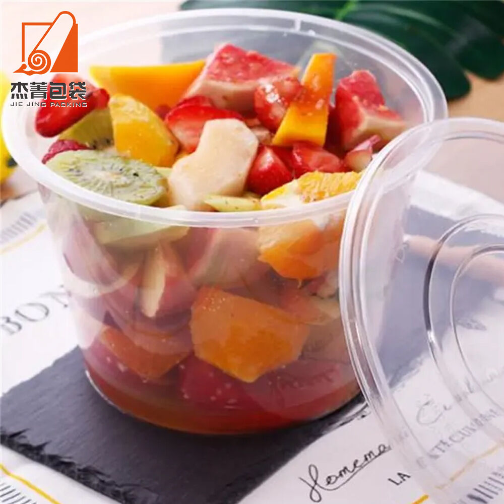 2000ml Disposable Transparent Thickened Round Plastic Fast Food Bowl with for To-Go Boxes