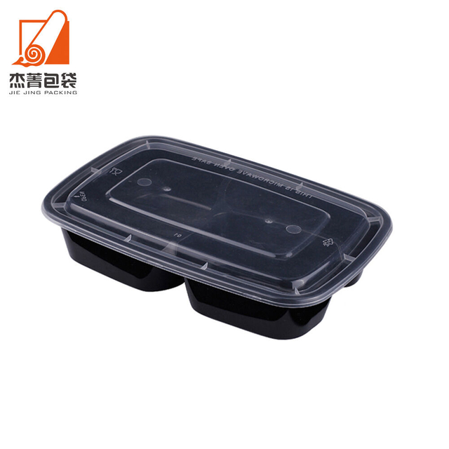 Disposable 1000ml Plastic Bento Box with 3 Compartments and Lids Square Take Away Food Container for Lunch Packaging