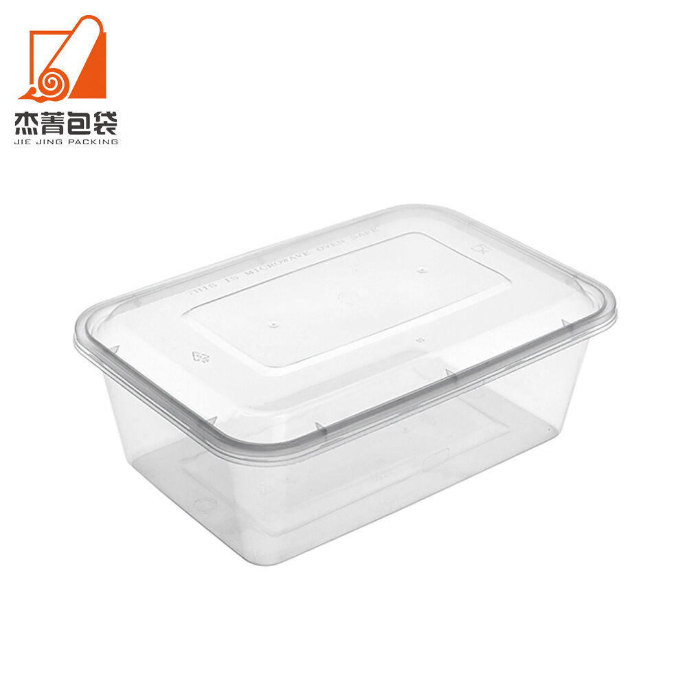 Disposable Food Grade Plastic Food Container Kitchen BPA Free Transparent Plastic Meal Container with Lid