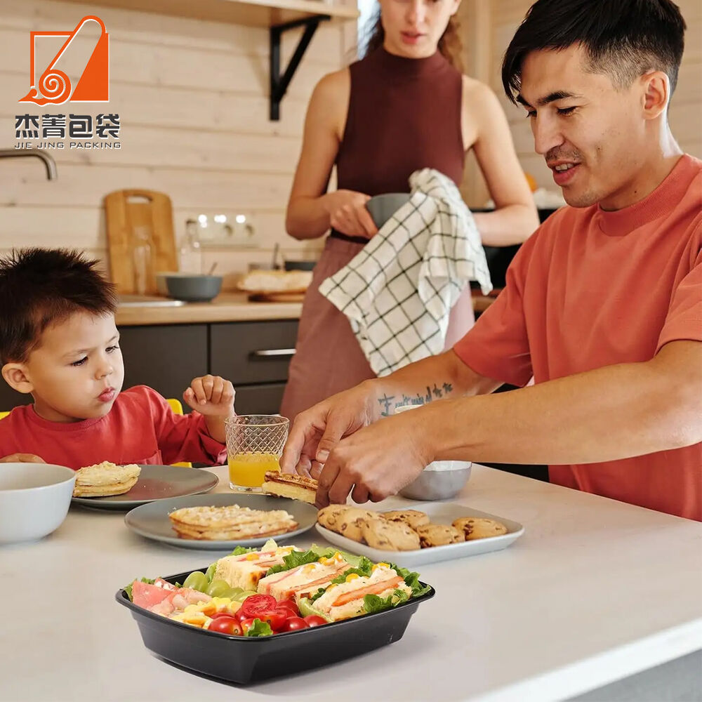 1500ml Disposable Plastic Box Meal Prep Containers with Lids for Lunch and Food Storage