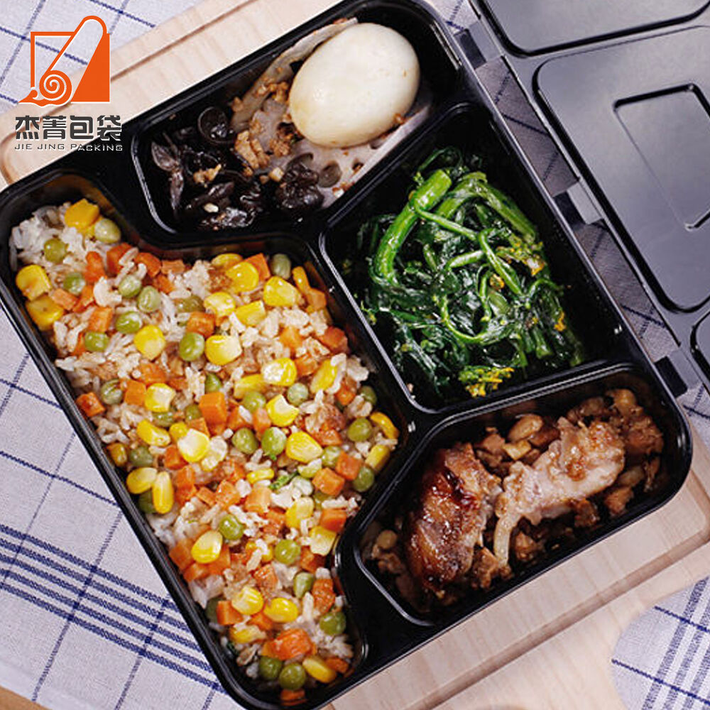 High Quality Microwavable Meal Prep Containers Disposable 4 Compartment Bento Plastic Food Take Away Lunch Box