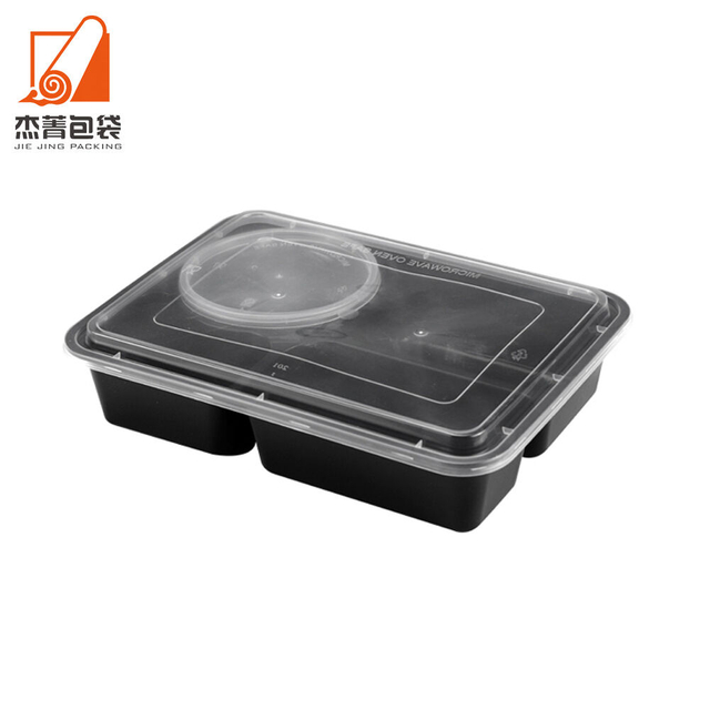 S3+1* Disposable PP Plastic Four Compartments Square Round Cafeteria Set Meal Takeaway Large Capacity Deep Packing Box