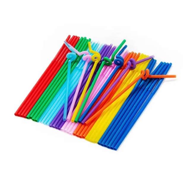 PP Disposable Bendable Straws Brightly Colored 6mm Plastic for Camping and Restaurants Party Function Beverages