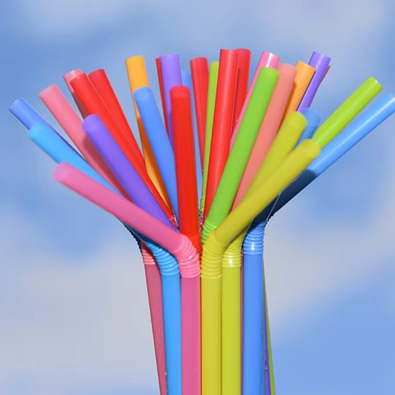 Factory Wholesale 8mm 10mm 12mm Custom Compostable Bendy Straws Non Plastic PLA Biodegradable Straws Flexible Drinking Straw