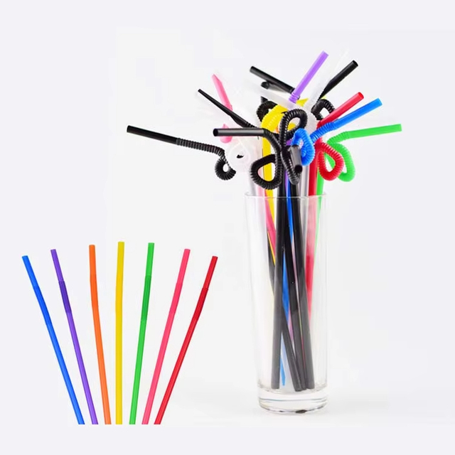 Disposable Bendable Straws Brightly Colored 6mm Plastic for Camping and Restaurants Party Function Beverages