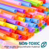Flexible Plastic Straws, Colorful Disposable Bendy Party Fancy Straws13inch Extra Long Straws Party Decorations