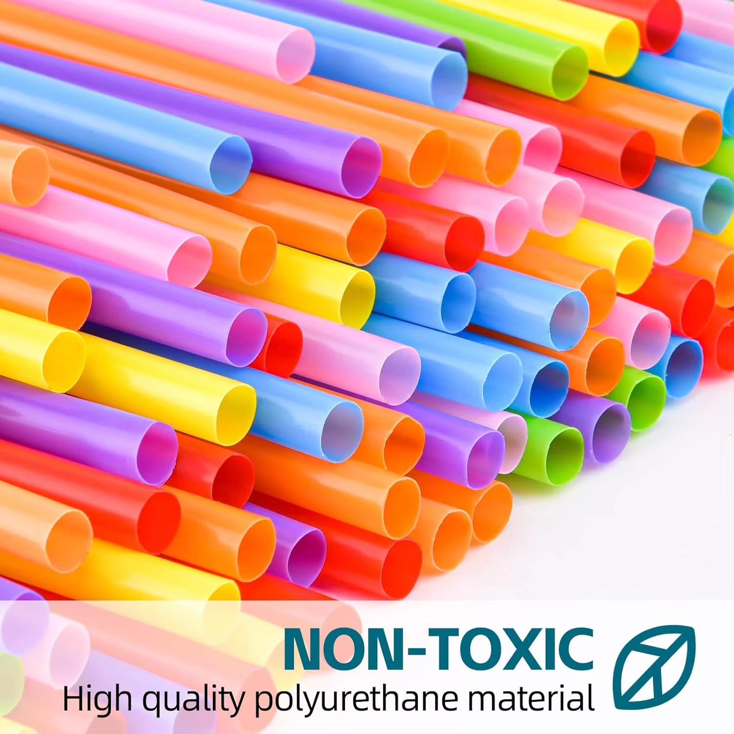 Flexible Plastic Straws, Colorful Disposable Bendy Party Fancy Straws13inch Extra Long Straws Party Decorations
