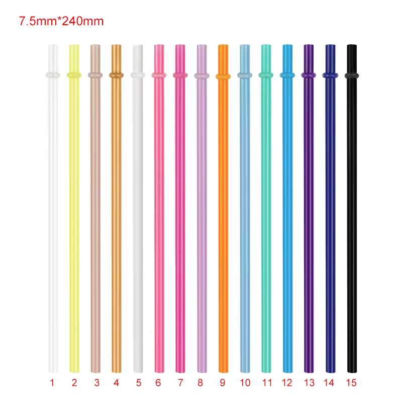 Wholesale Telescopic PP Disposable Plastic Bendable Boba Bubble Tea Straw Food Grade Colored Art Drinking Straws