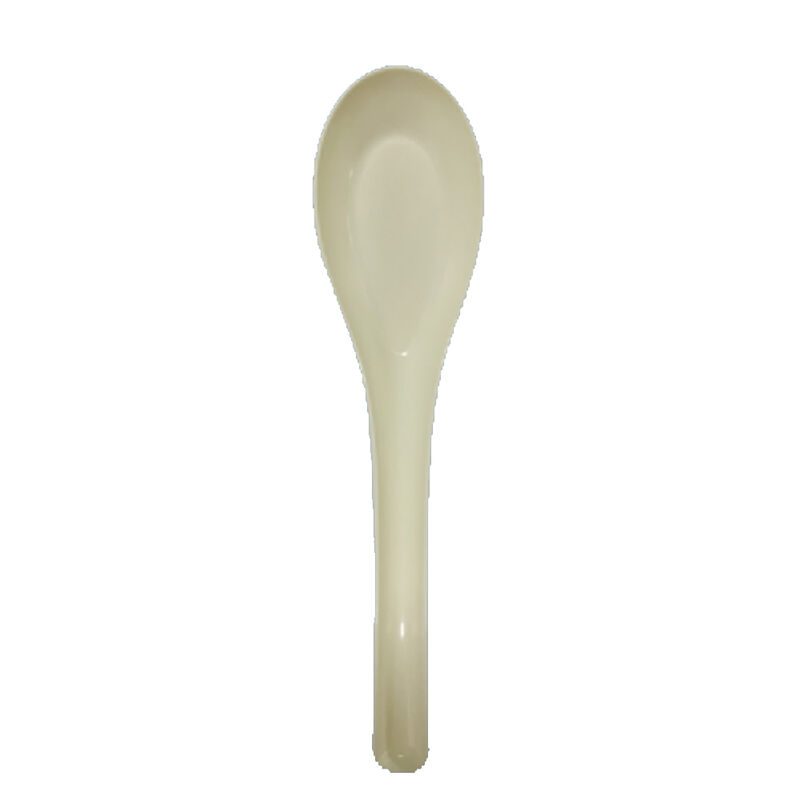 Eco-Friendly Bio-Based Heavy Duty Takeaway Plastic Dinnerware Reusable Corn Starch Soup Spoons Disposable Chinese Spoon