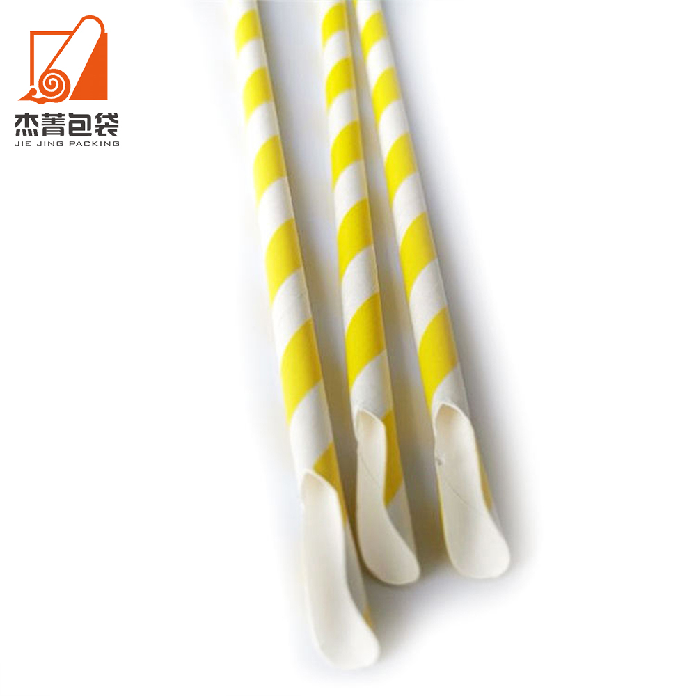High quality Spoon straw Biodegradable pearl paper spoon straw milkshake straw