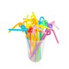 Straight disposable plastic straws bendy straws pp drinking colorful art party juice drinking pp straw