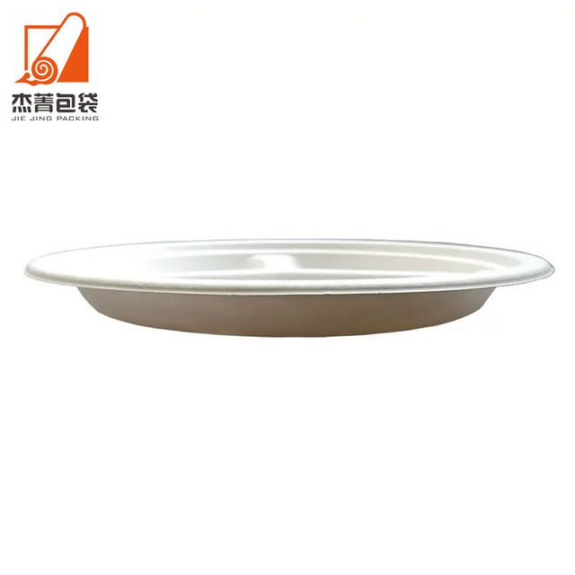 10 Inch Sugarcane Bagasse Round Plate 3 Compartment Biodegradable Paper Round Plates