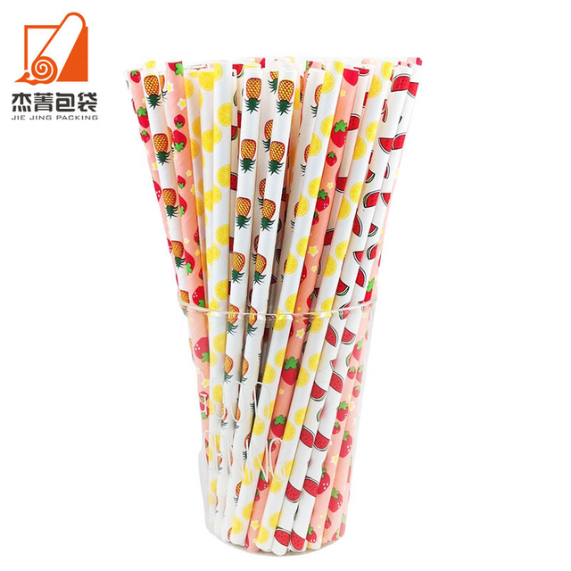 Factory sale Paper straw Print disposable paper straw Juice drink straw